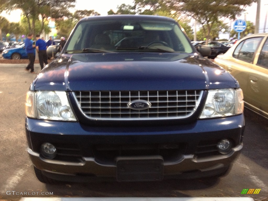 2004 Explorer XLT - Dark Blue Pearl Metallic / Medium Parchment photo #3