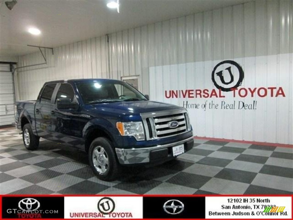 2010 F150 XLT SuperCrew - Dark Blue Pearl Metallic / Medium Stone photo #1