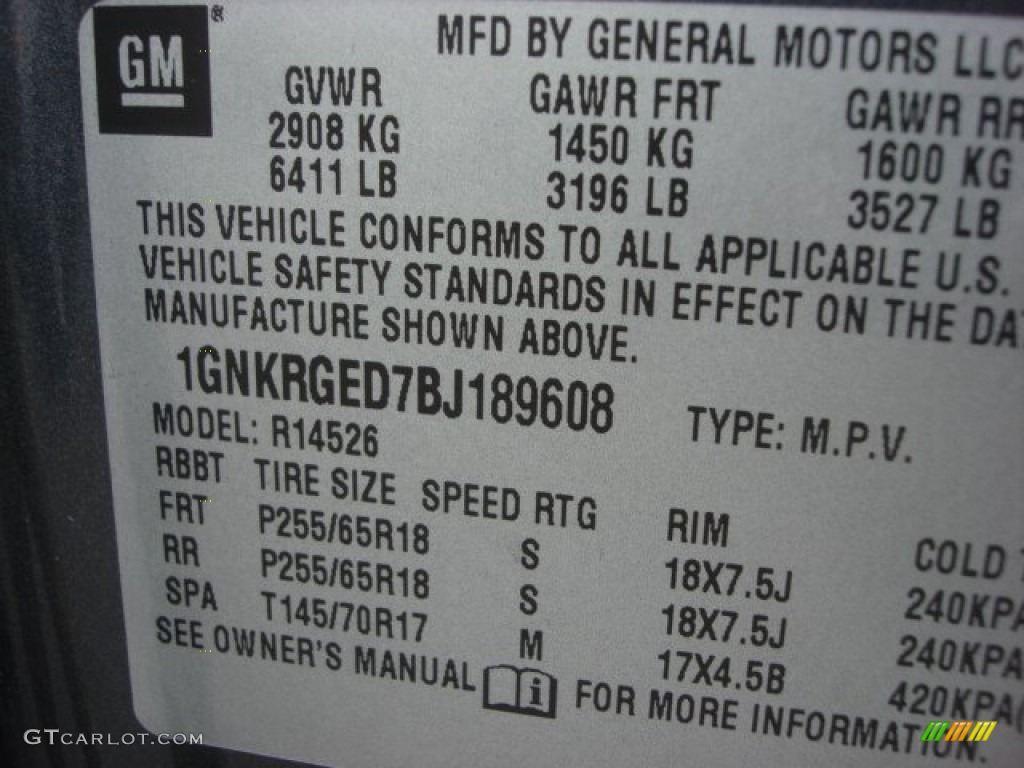 2011 Traverse LT - Cyber Gray Metallic / Ebony/Ebony photo #33