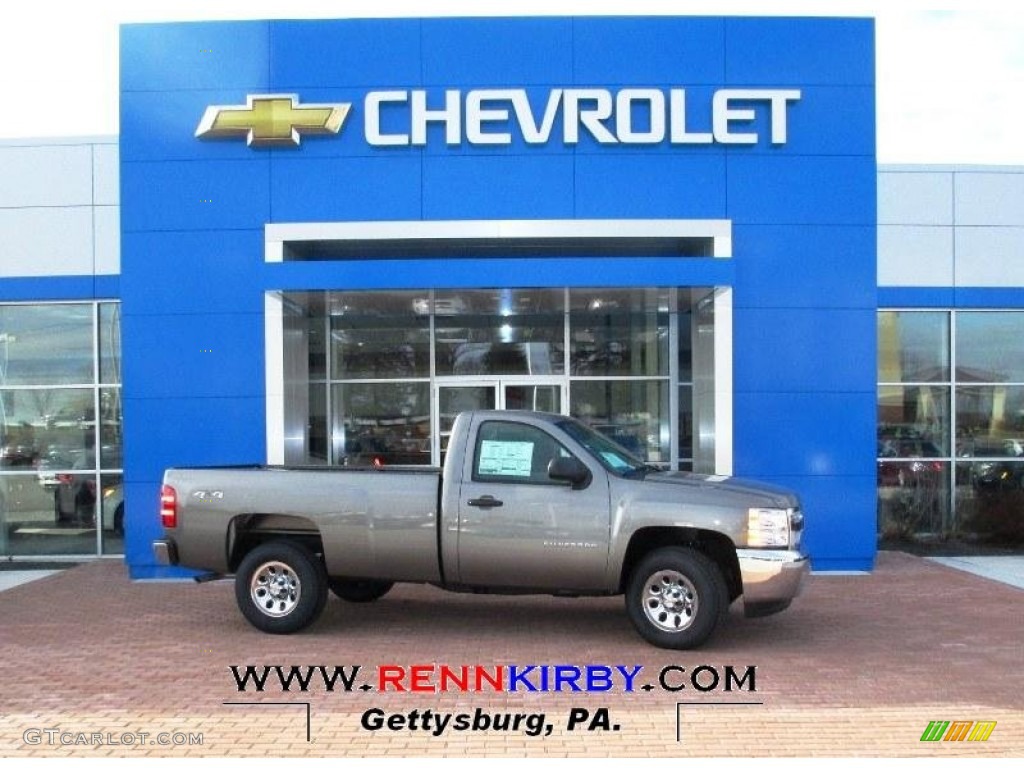 2013 Silverado 1500 LS Regular Cab 4x4 - Graystone Metallic / Dark Titanium photo #1