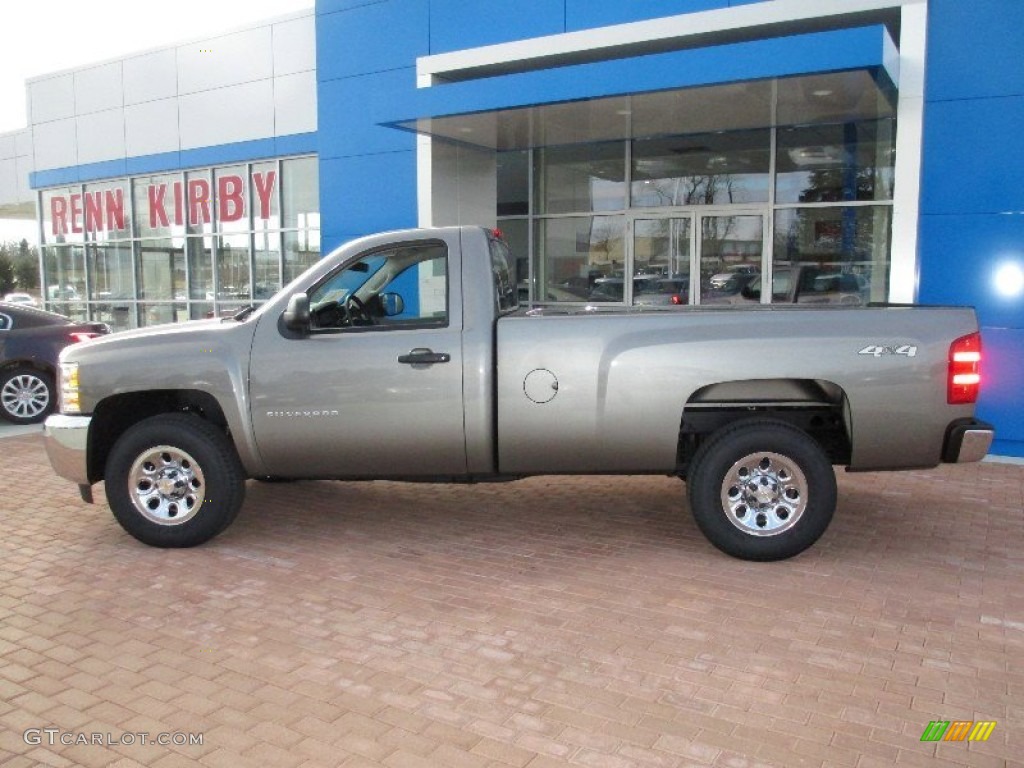 2013 Silverado 1500 LS Regular Cab 4x4 - Graystone Metallic / Dark Titanium photo #13