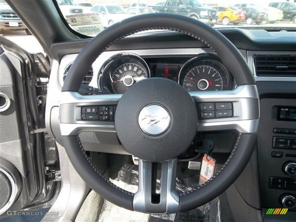 2014 Ford Mustang GT Premium Coupe Charcoal Black Steering Wheel Photo #77909833