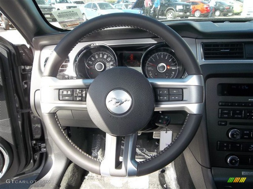 2014 Ford Mustang GT Premium Coupe Charcoal Black Steering Wheel Photo #77910501