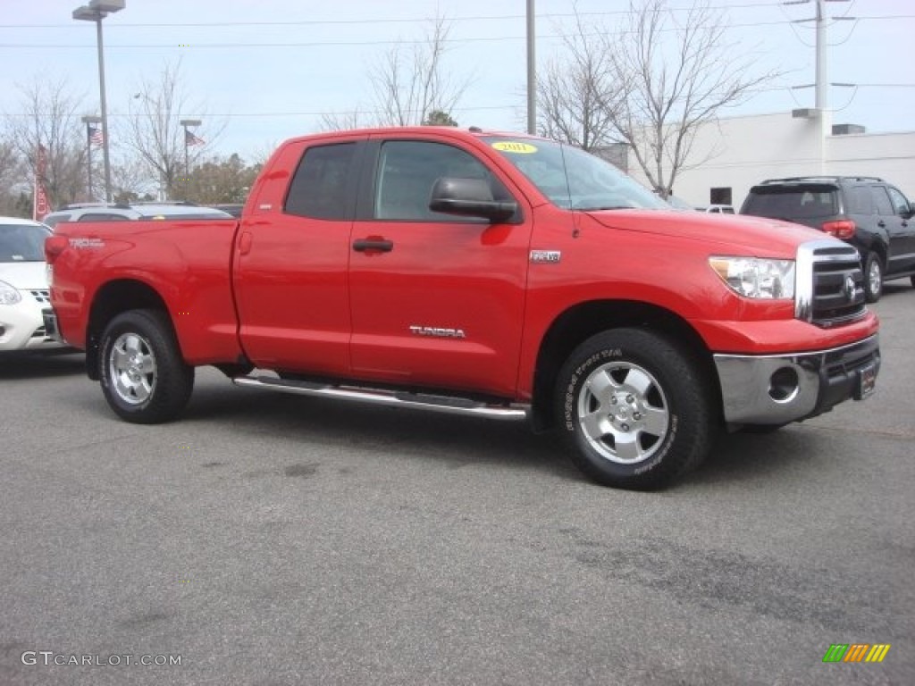 2011 Tundra TRD Double Cab 4x4 - Radiant Red / Graphite Gray photo #2
