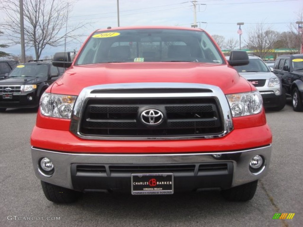 2011 Tundra TRD Double Cab 4x4 - Radiant Red / Graphite Gray photo #9