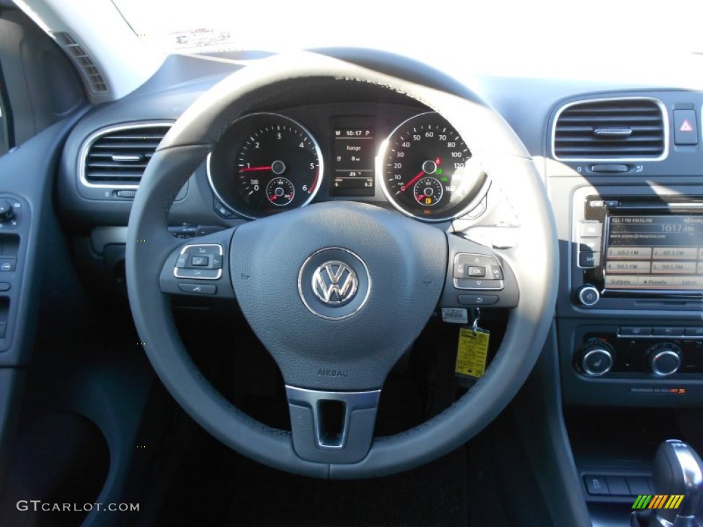2012 Volkswagen Golf 4 Door TDI Titan Black Steering Wheel Photo #77911713