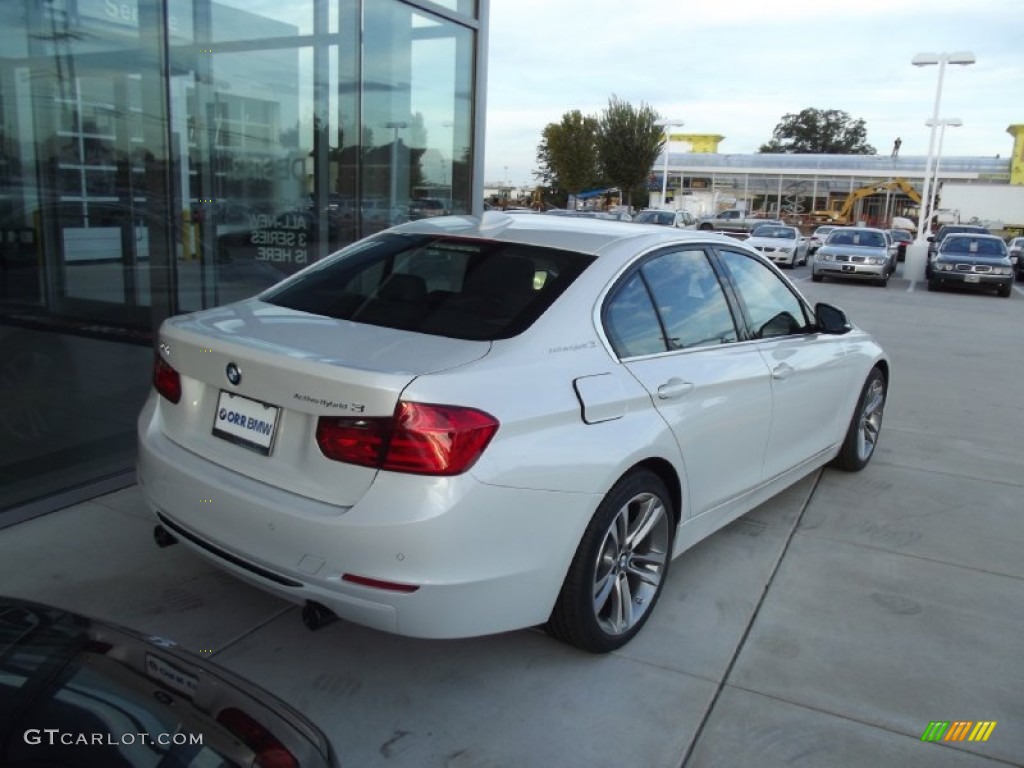 2013 3 Series ActiveHybrid 3 Sedan - Mineral White Metallic / Black photo #3