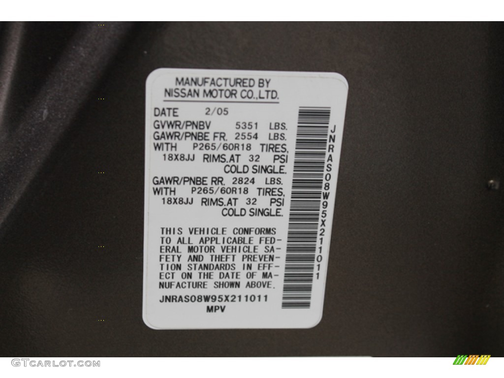 2005 FX 35 AWD - Beryllium 16 / Graphite photo #32