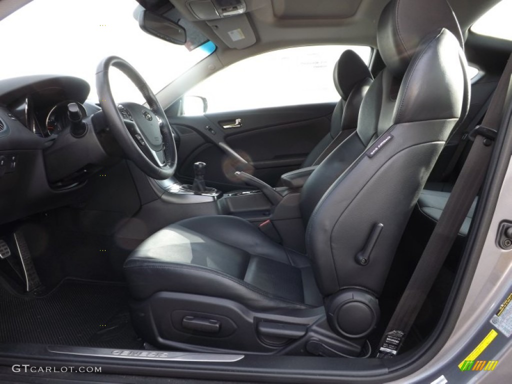Black Leather Interior 2011 Hyundai Genesis Coupe 3.8 Grand Touring Photo #77914482