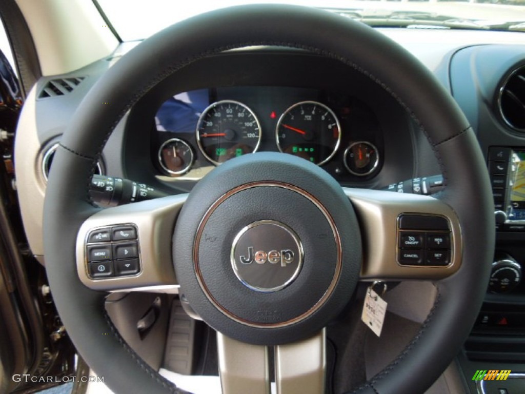 2012 Jeep Compass Limited Dark Slate Gray Steering Wheel Photo #77919758