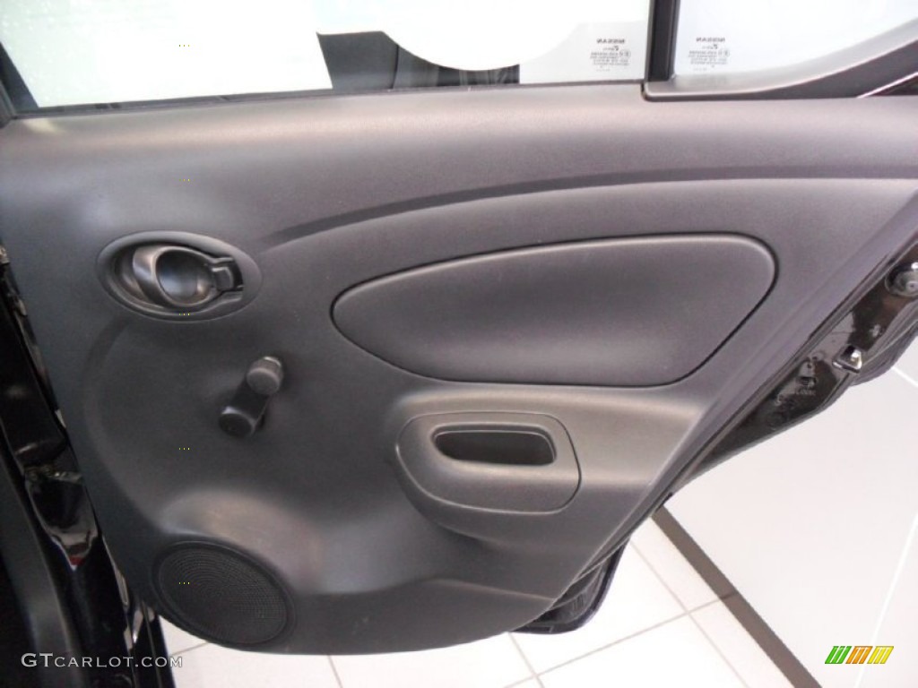 2012 Nissan Versa 1.6 S Sedan Charcoal Door Panel Photo #77920159