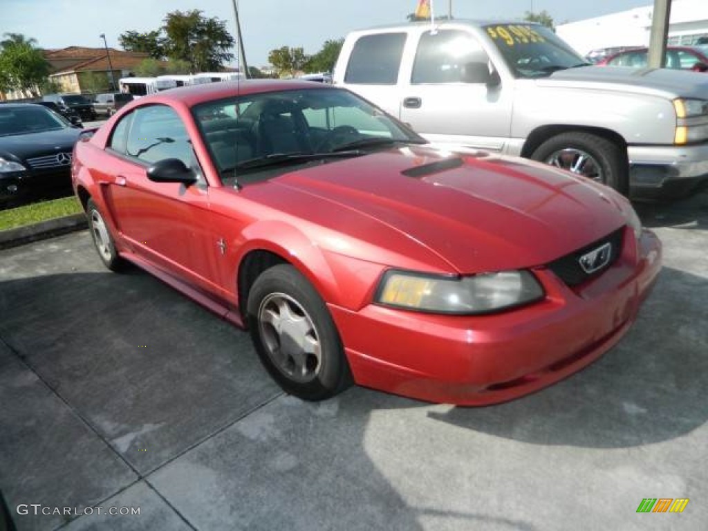 2001 Mustang V6 Coupe - Laser Red Metallic / Medium Graphite photo #3