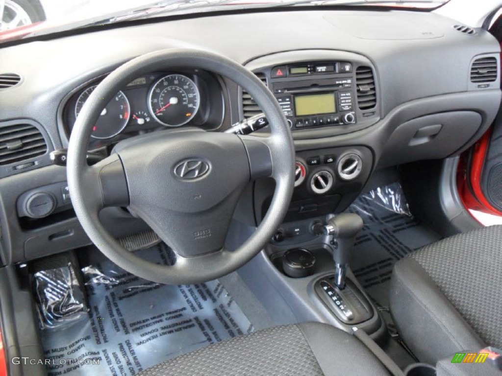 Black Interior 2009 Hyundai Accent GS 3 Door Photo #77920731