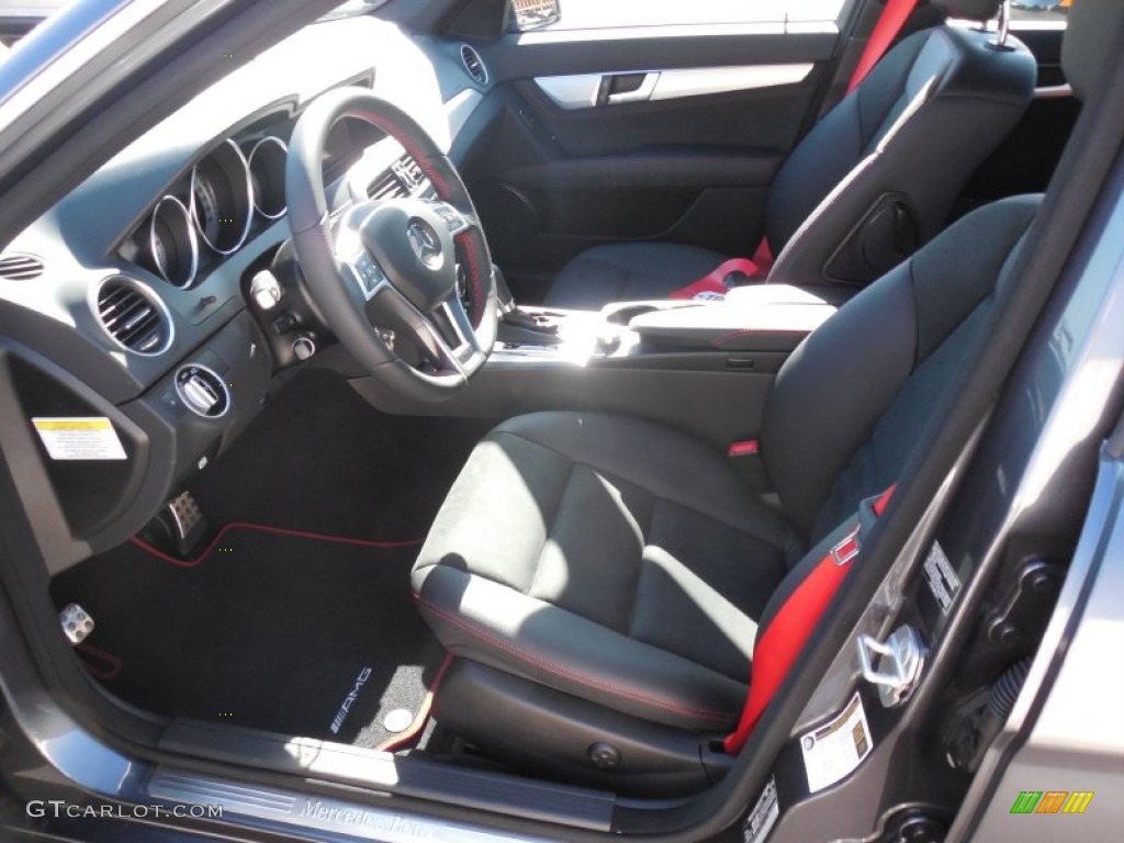Black Interior 2013 Mercedes-Benz C 250 Sport Photo #77921888