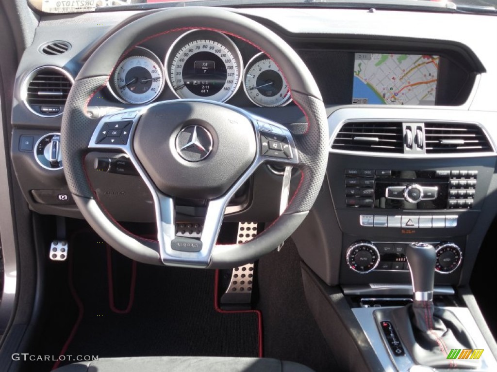 2013 Mercedes-Benz C 250 Sport Black Steering Wheel Photo #77921911