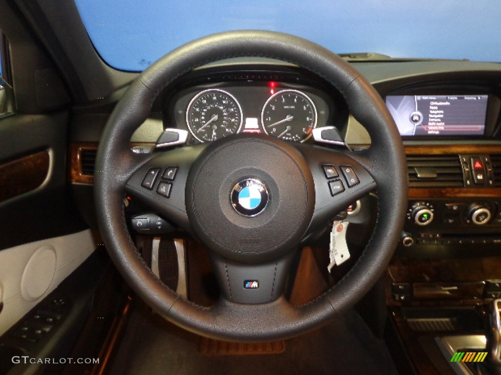 2010 BMW 5 Series 550i Sedan Cream Beige Steering Wheel Photo #77922577