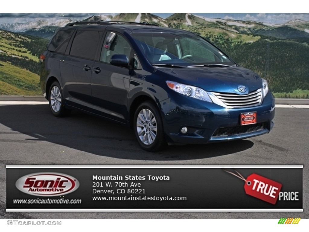 2011 Sienna XLE AWD - South Pacific Blue Pearl / Light Gray photo #1