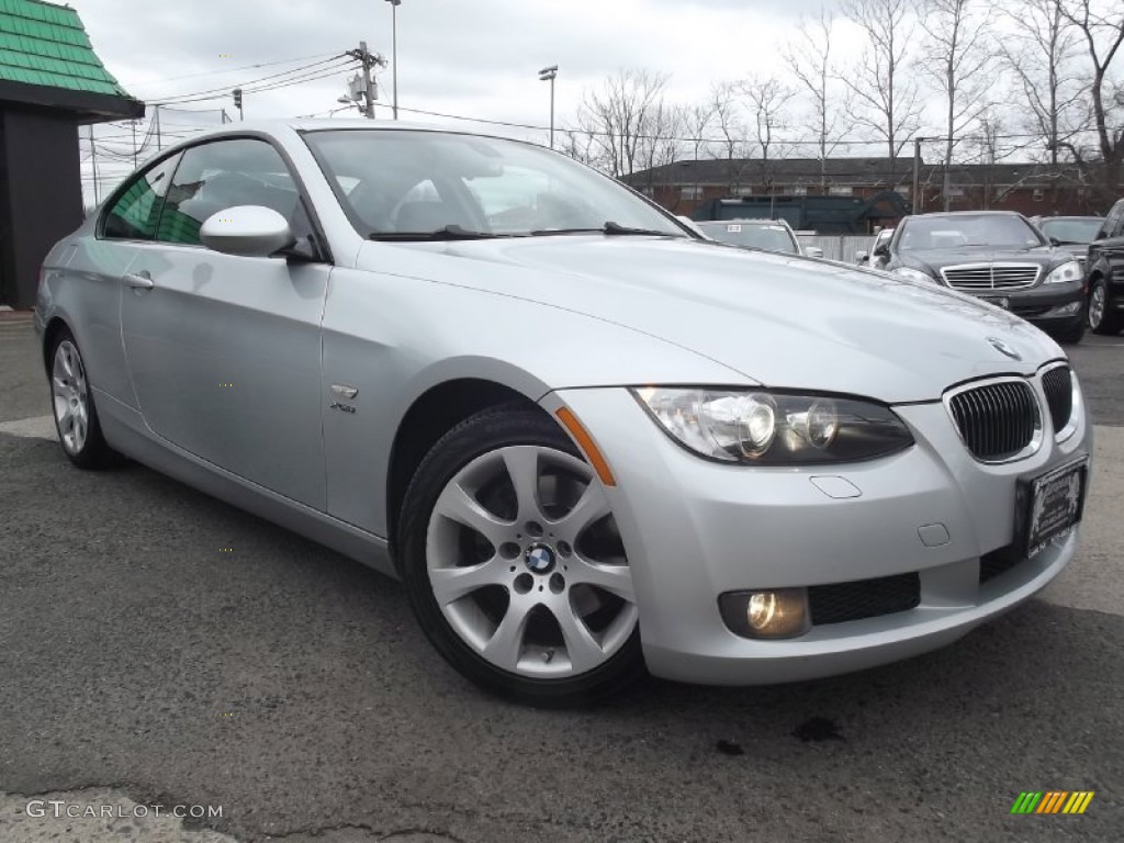 2009 3 Series 328xi Coupe - Titanium Silver Metallic / Black photo #2