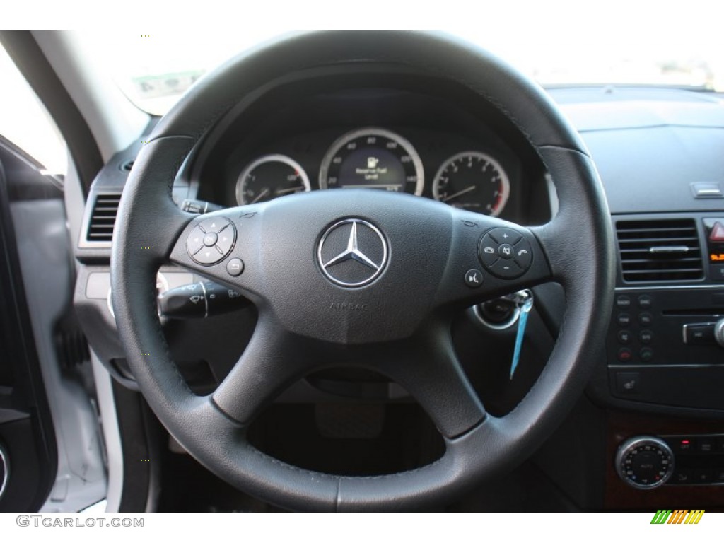 2009 Mercedes-Benz C 300 Luxury Grey/Black Steering Wheel Photo #77925972