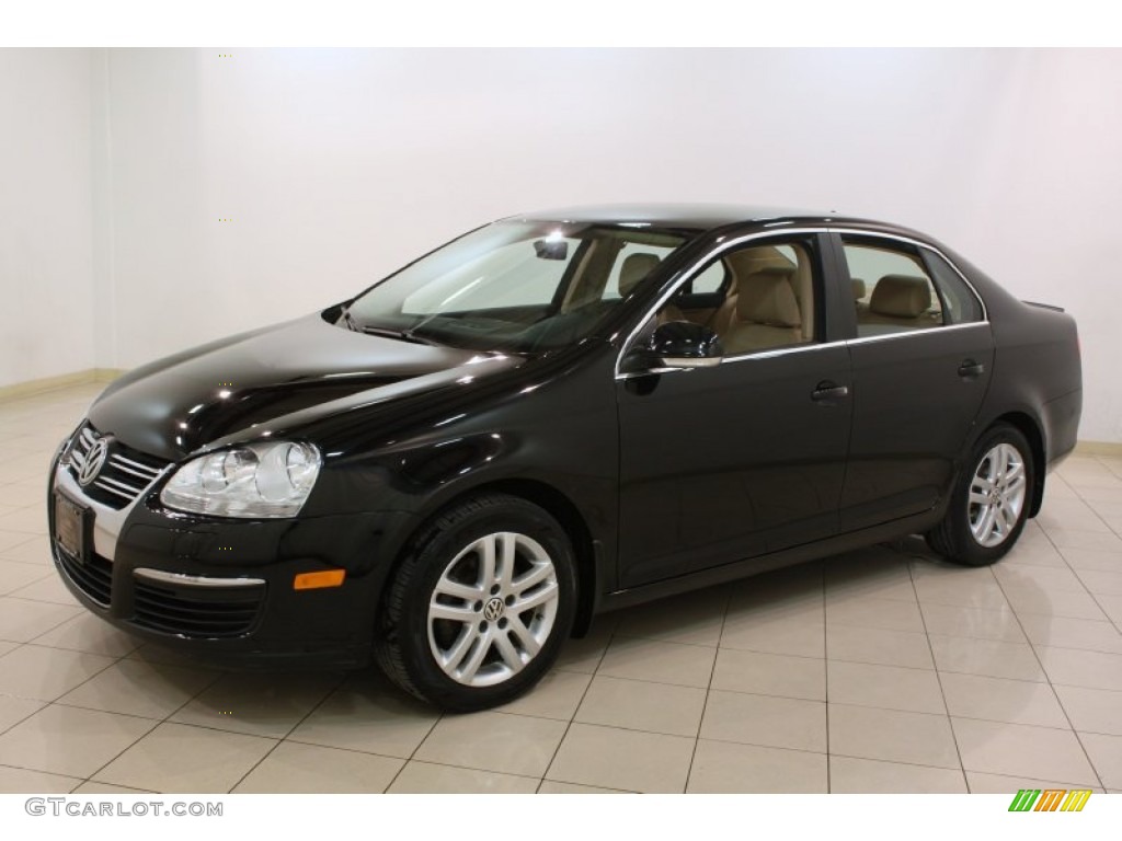 2009 Jetta TDI Sedan - Black Uni / Pure Beige photo #3