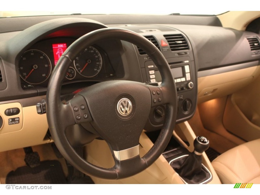 2009 Volkswagen Jetta TDI Sedan Pure Beige Dashboard Photo #77927053
