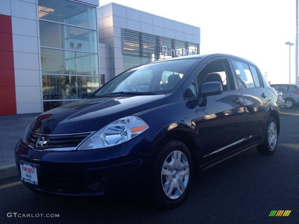 2012 Versa 1.8 S Hatchback - Blue Onyx Metallic / Charcoal photo #1