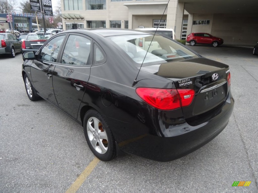 2007 Elantra Limited Sedan - Black Pearl / Gray photo #8