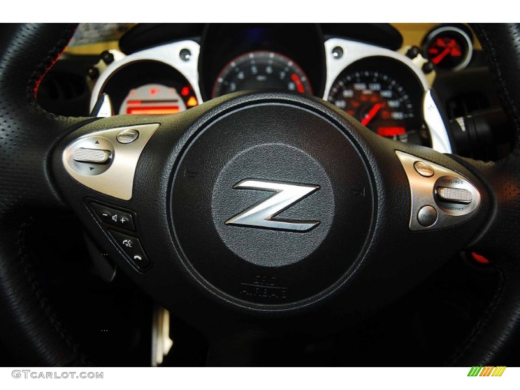 2012 Nissan 370Z Touring Coupe Black Steering Wheel Photo #77931545