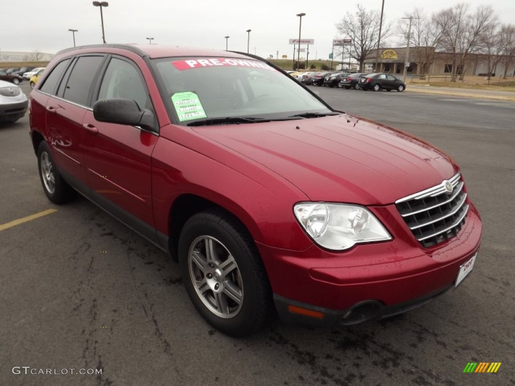 2008 Pacifica Touring - Inferno Red Crystal Pearlcoat / Dark Khaki/Light Graystone photo #3