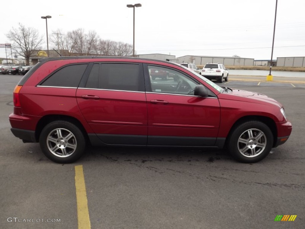 2008 Pacifica Touring - Inferno Red Crystal Pearlcoat / Dark Khaki/Light Graystone photo #4