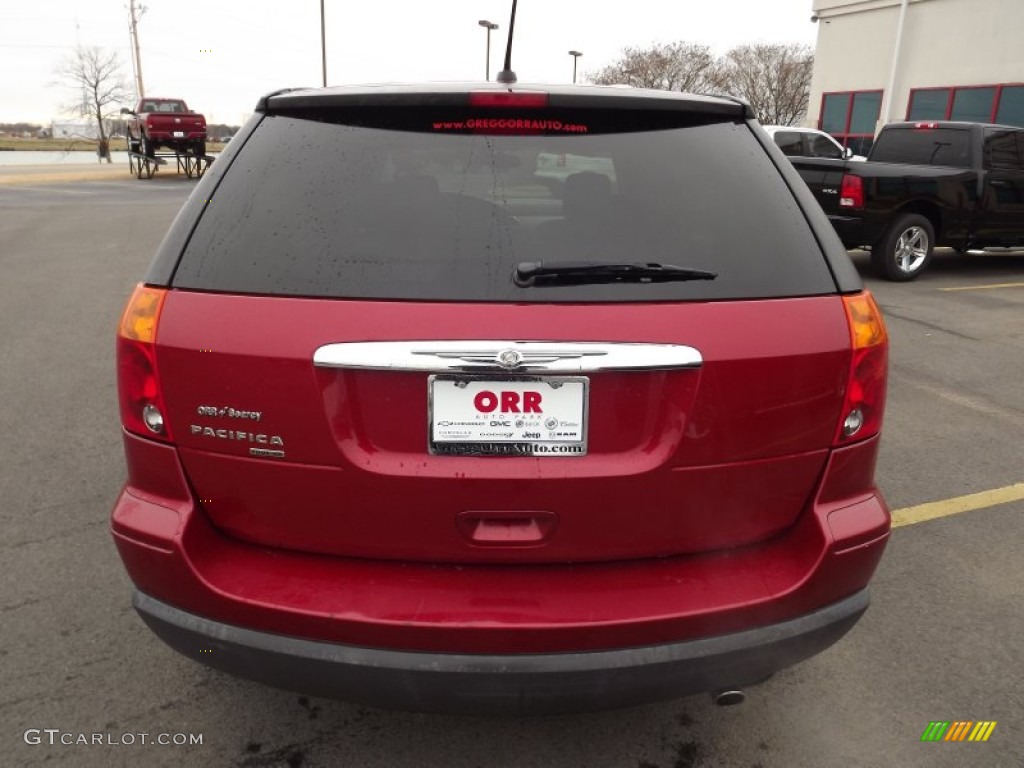 2008 Pacifica Touring - Inferno Red Crystal Pearlcoat / Dark Khaki/Light Graystone photo #6