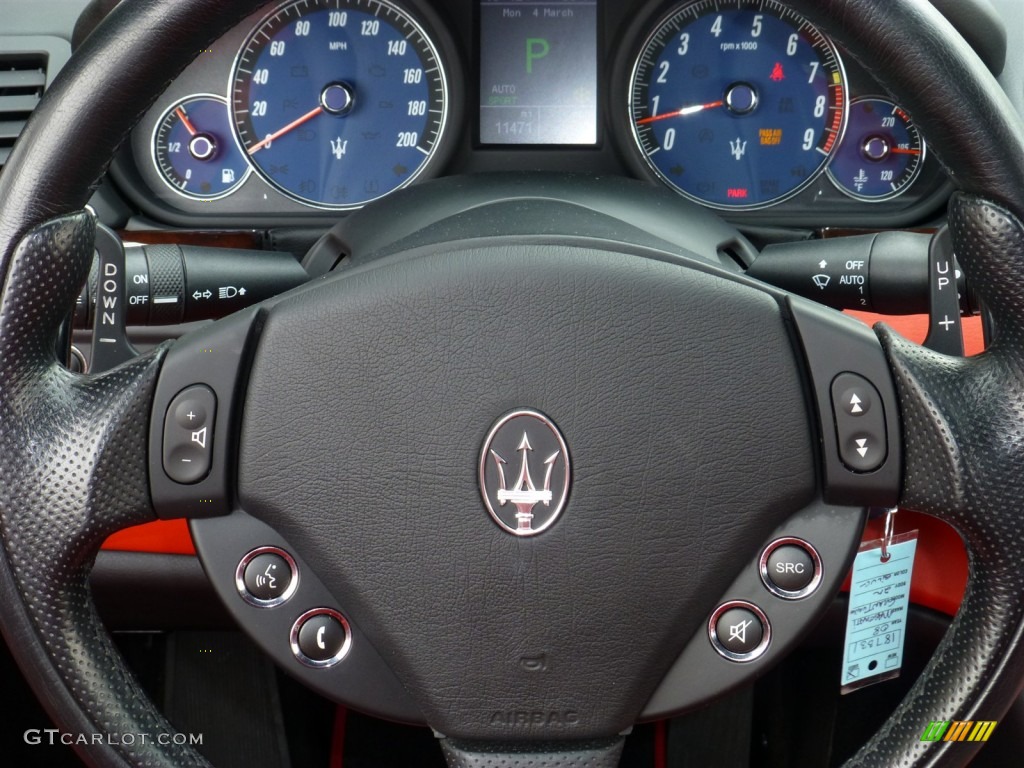 2008 Maserati GranTurismo Standard GranTurismo Model Rosso Corallo (Red) Steering Wheel Photo #77938629