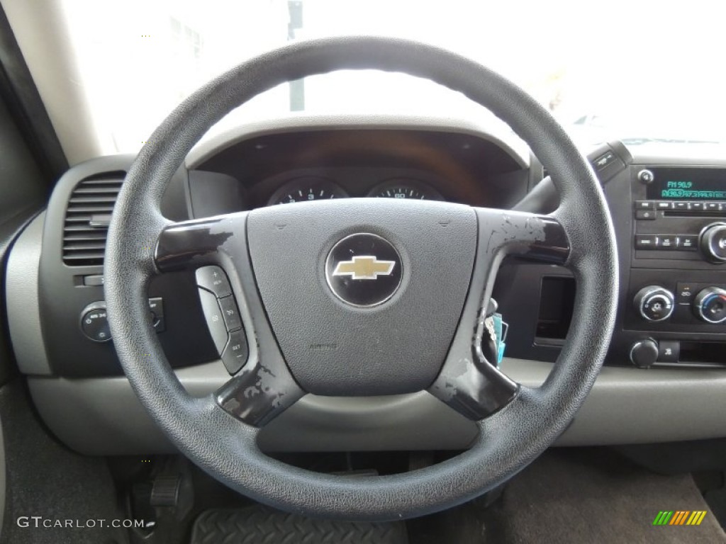 2010 Chevrolet Silverado 1500 LS Crew Cab Dark Titanium Steering Wheel Photo #77939353