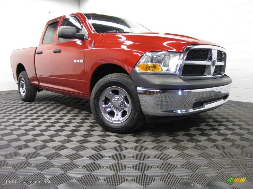 Inferno Red Crystal Pearl 2010 Dodge Ram 1500 ST Quad Cab 4x4 Exterior Photo #77939736