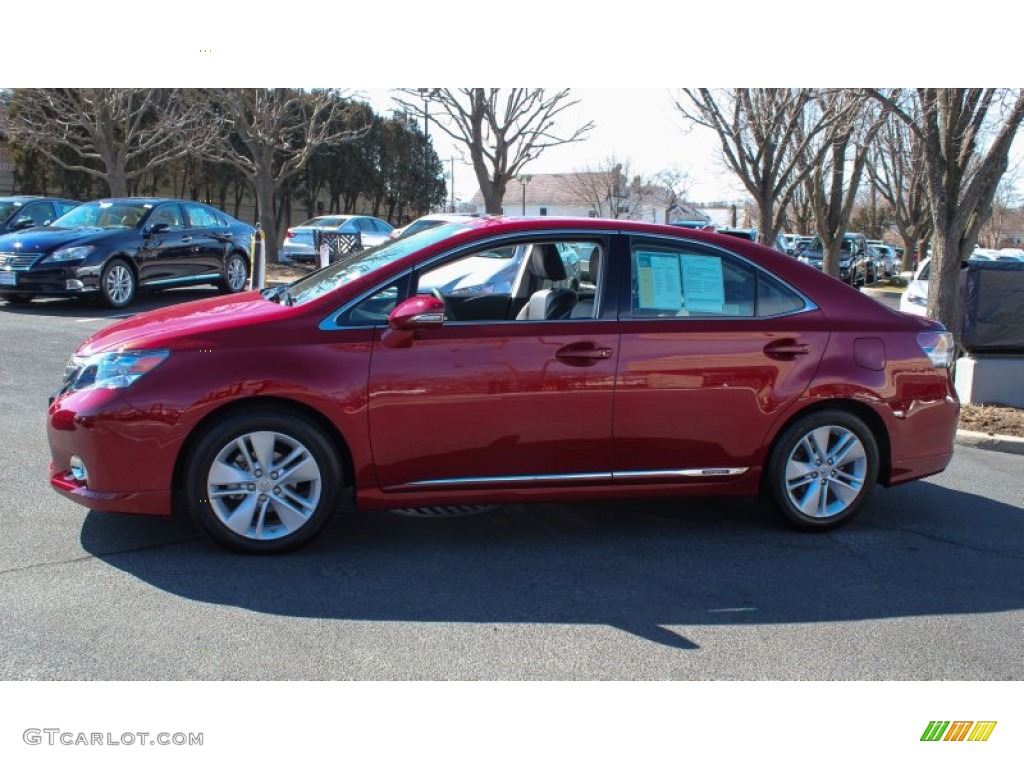 2010 HS 250h Hybrid Premium - Matador Red Mica / Black photo #4
