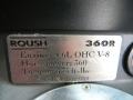 Info Tag of 2002 Mustang Roush Stage 3 Coupe