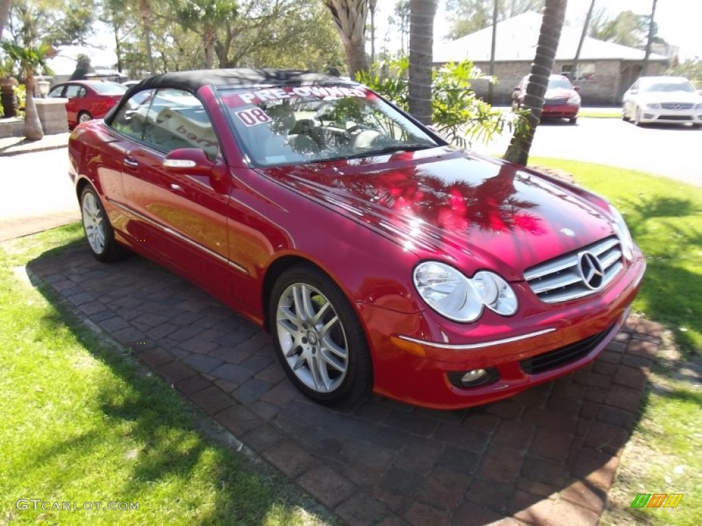 2008 CLK 350 Cabriolet - Mars Red / Stone photo #7