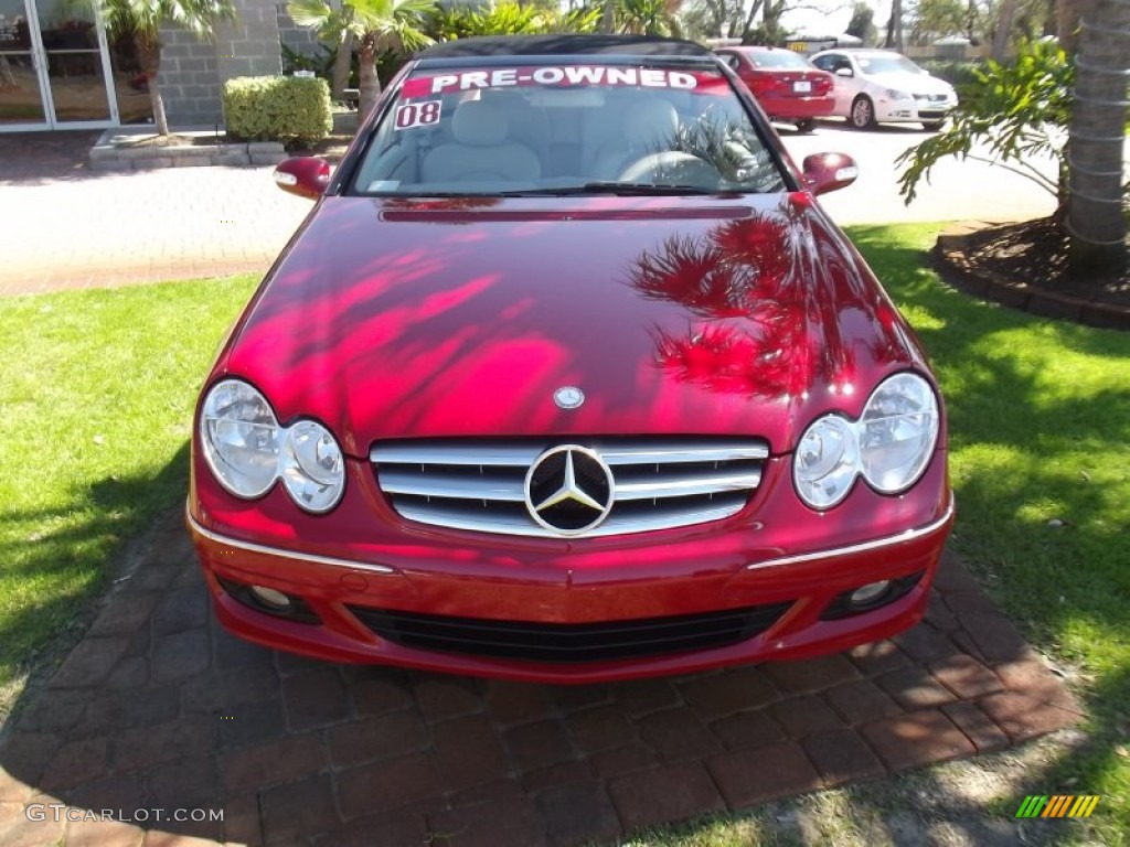 2008 CLK 350 Cabriolet - Mars Red / Stone photo #8