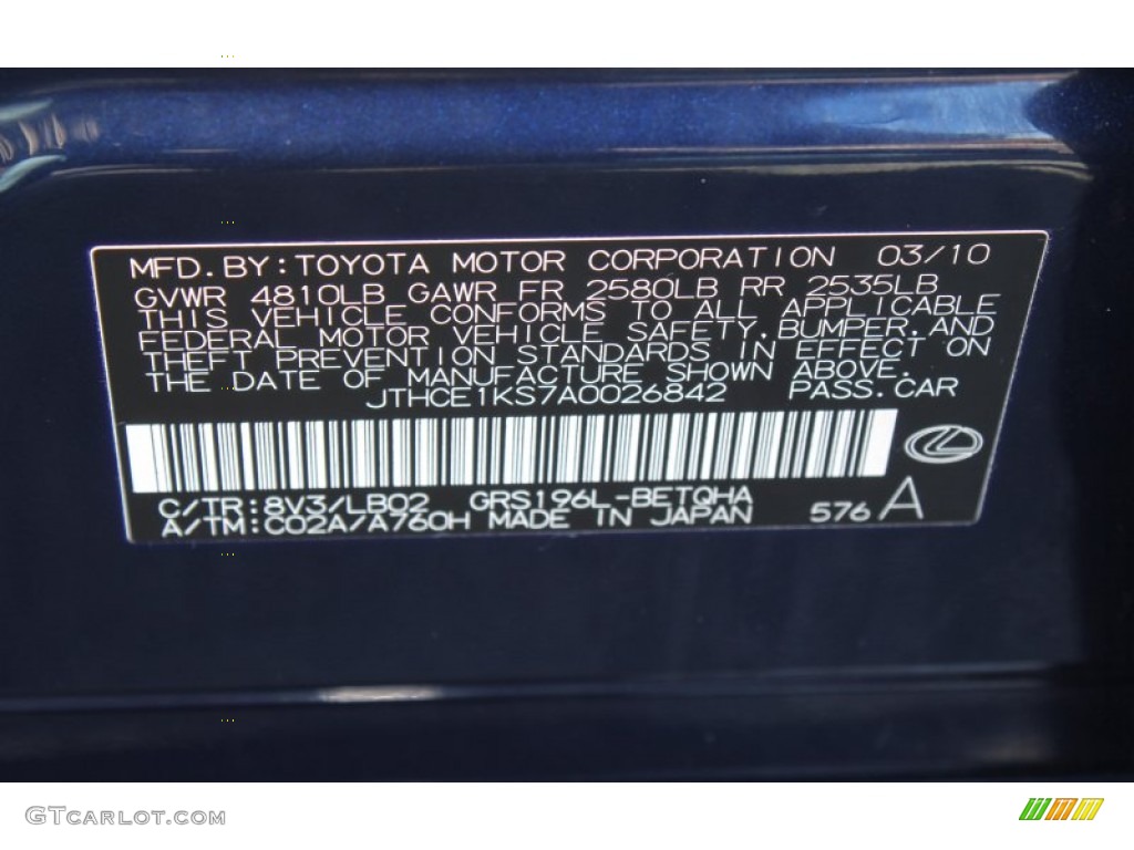 2010 GS 350 AWD - Deep Sea Blue Mica / Parchment photo #22