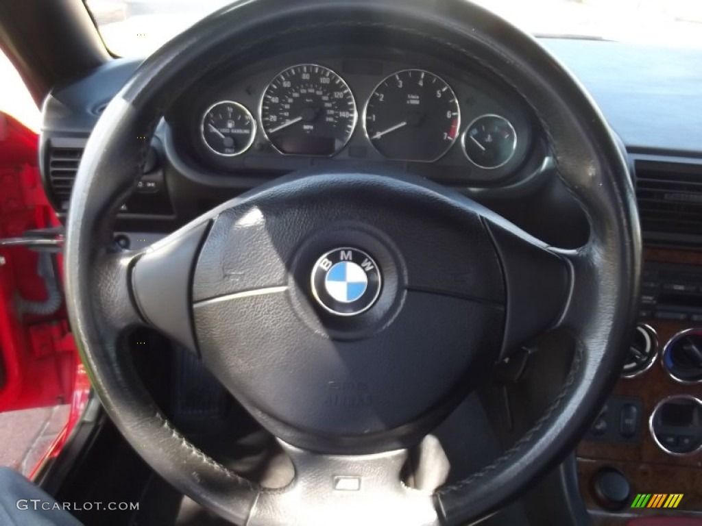 2002 BMW Z3 2.5i Roadster Dream Red Steering Wheel Photo #77943477