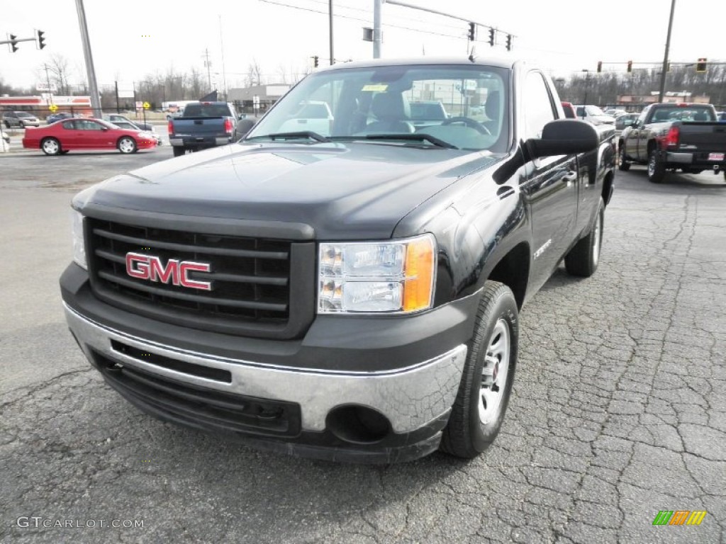 2009 Sierra 1500 Work Truck Regular Cab 4x4 - Onyx Black / Dark Titanium photo #3