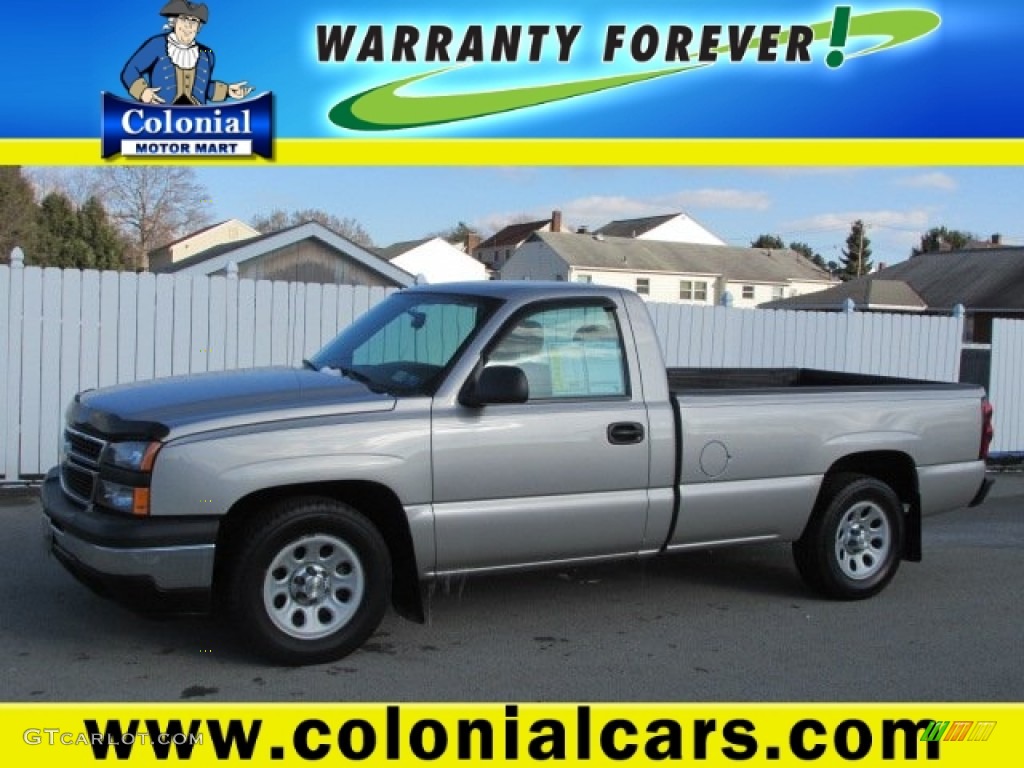 2006 Silverado 1500 Work Truck Regular Cab - Silver Birch Metallic / Dark Charcoal photo #1