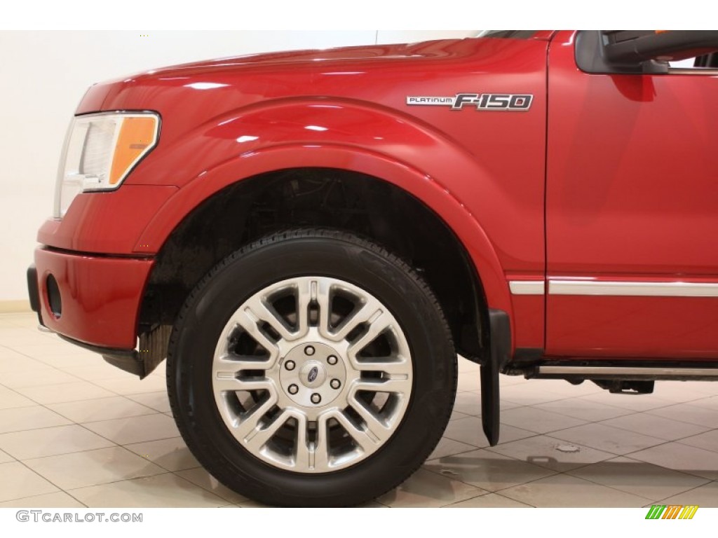 2010 F150 Platinum SuperCrew 4x4 - Red Candy Metallic / Sienna Brown Leather/Black photo #48