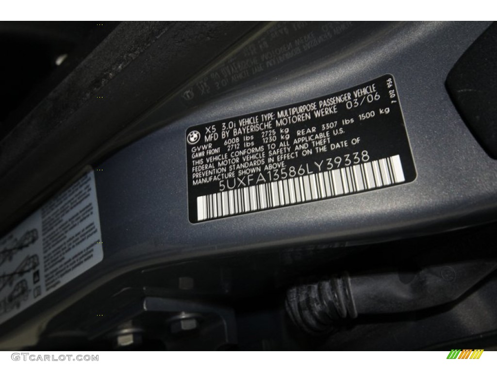 2006 BMW X5 3.0i Info Tag Photo #77950515