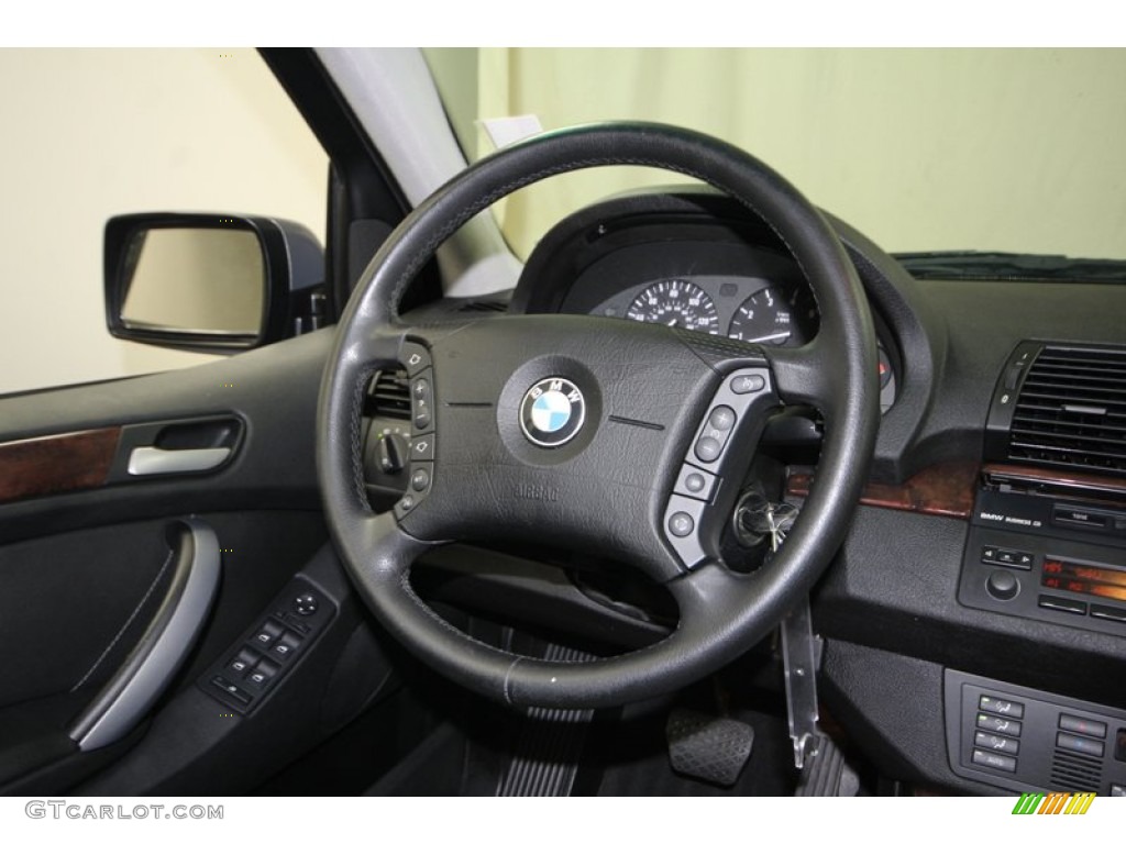2006 BMW X5 3.0i Black Steering Wheel Photo #77950908