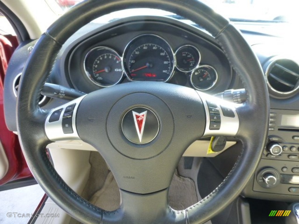 2009 Pontiac G6 GXP Sedan Light Taupe Steering Wheel Photo #77951451