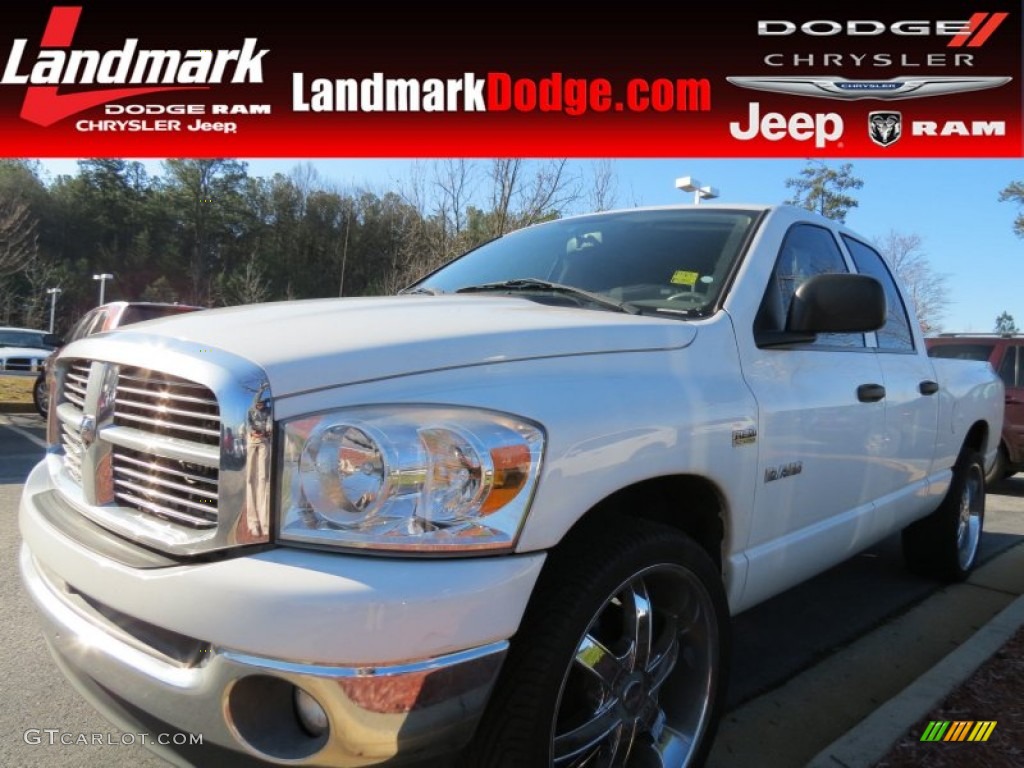 2008 Ram 1500 SLT Quad Cab - Bright White / Medium Slate Gray photo #1