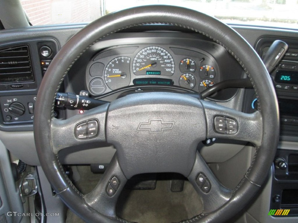 2004 Chevrolet Suburban 1500 Z71 4x4 Gray/Dark Charcoal Steering Wheel Photo #77955651