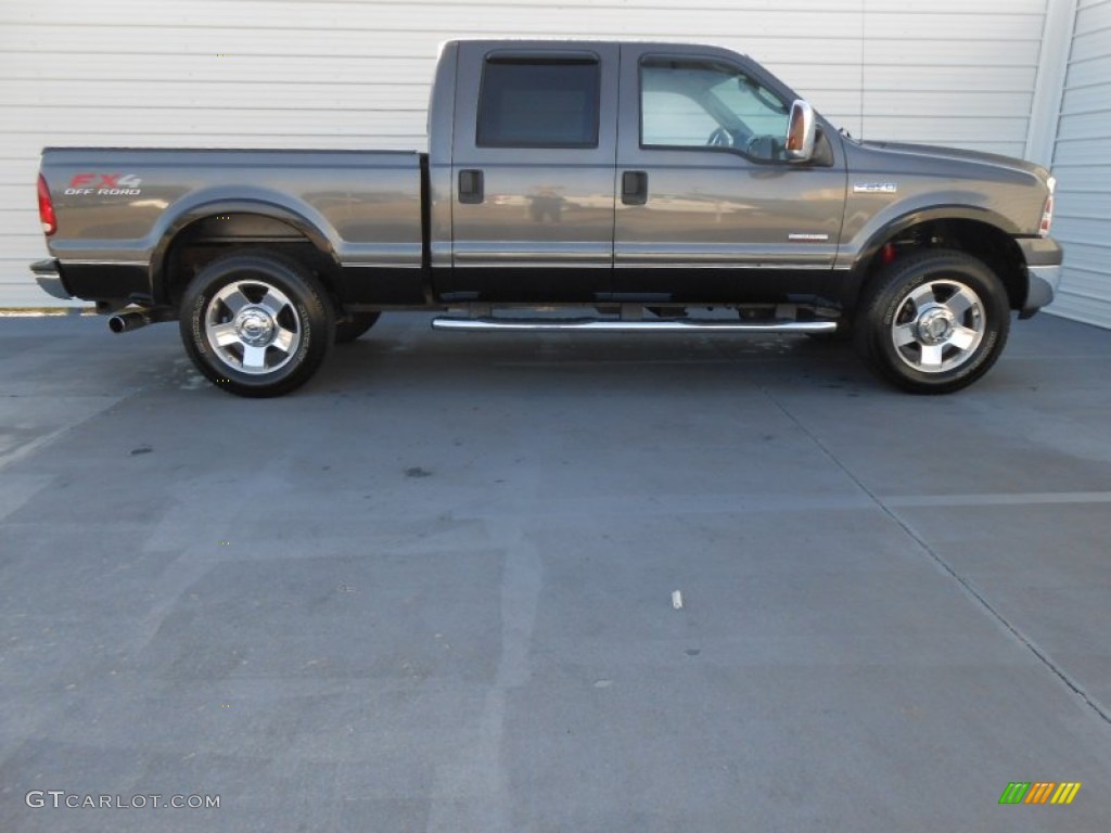 2006 F250 Super Duty Lariat Crew Cab 4x4 - Dark Shadow Gray Metallic / Medium Flint photo #3