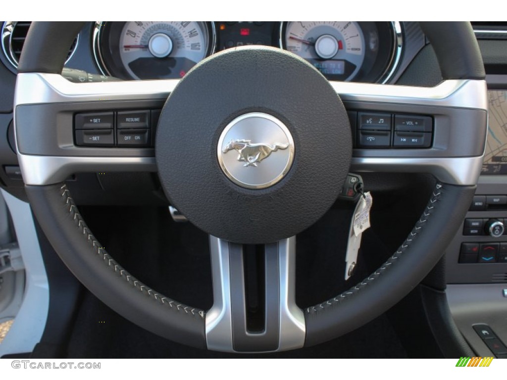 2011 Ford Mustang GT/CS California Special Convertible Charcoal Black Steering Wheel Photo #77958651